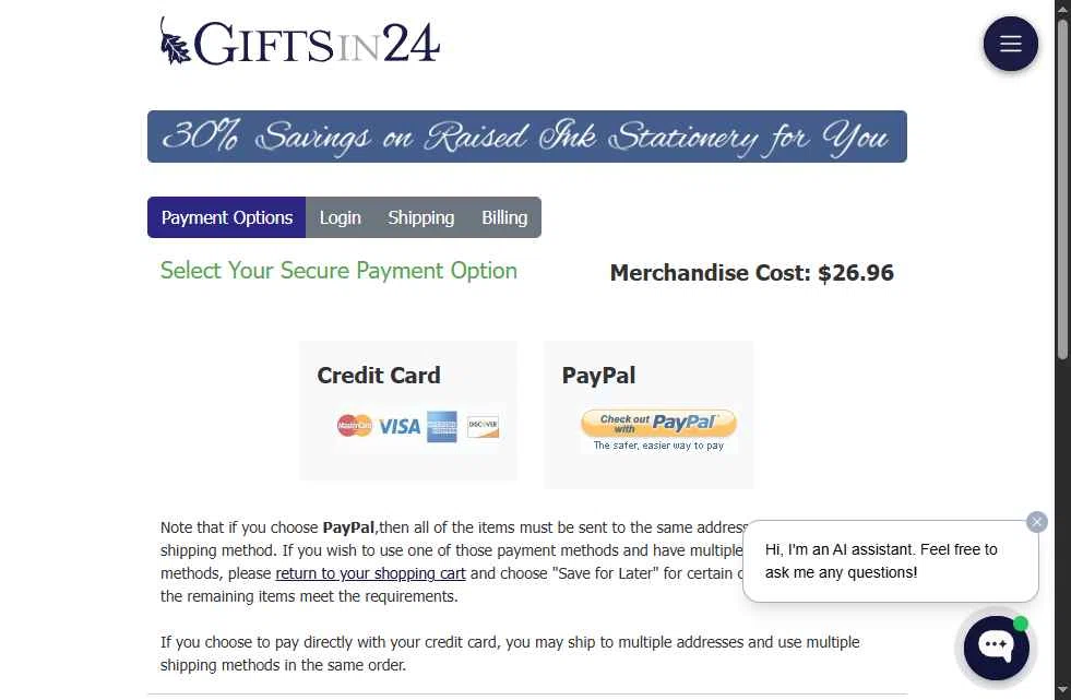 GIFTSin24 checkout page showing GIFTSin24 coupon code box | Screenshot taken by SimplyCodes community member on Jan 7, 2026