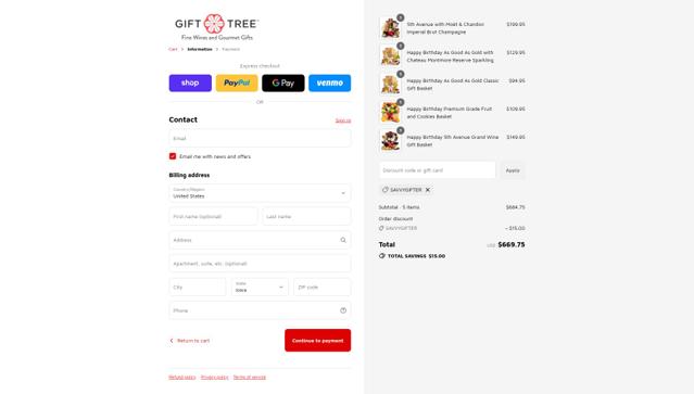 GiftTree.com checkout page showing GiftTree.com coupon code box | Screenshot taken by SimplyCodes community member on Sep 12, 2025