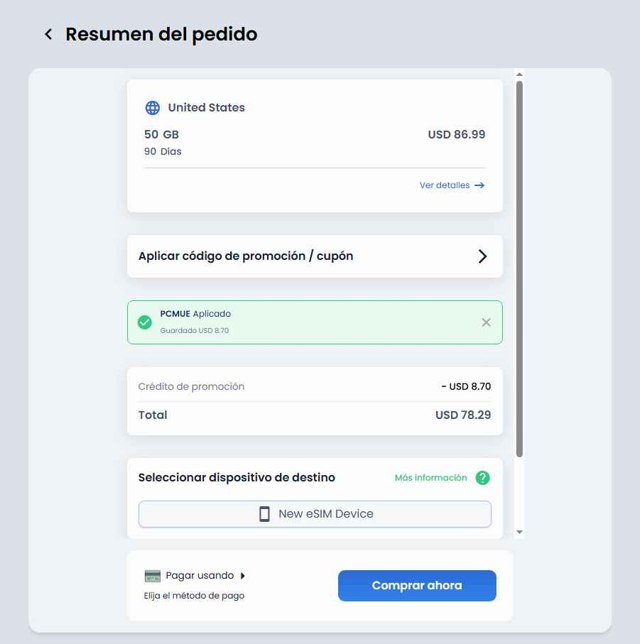 GigSky checkout page showing GigSky promo code box | Screenshot taken by SimplyCodes community member on Sep 4, 2025