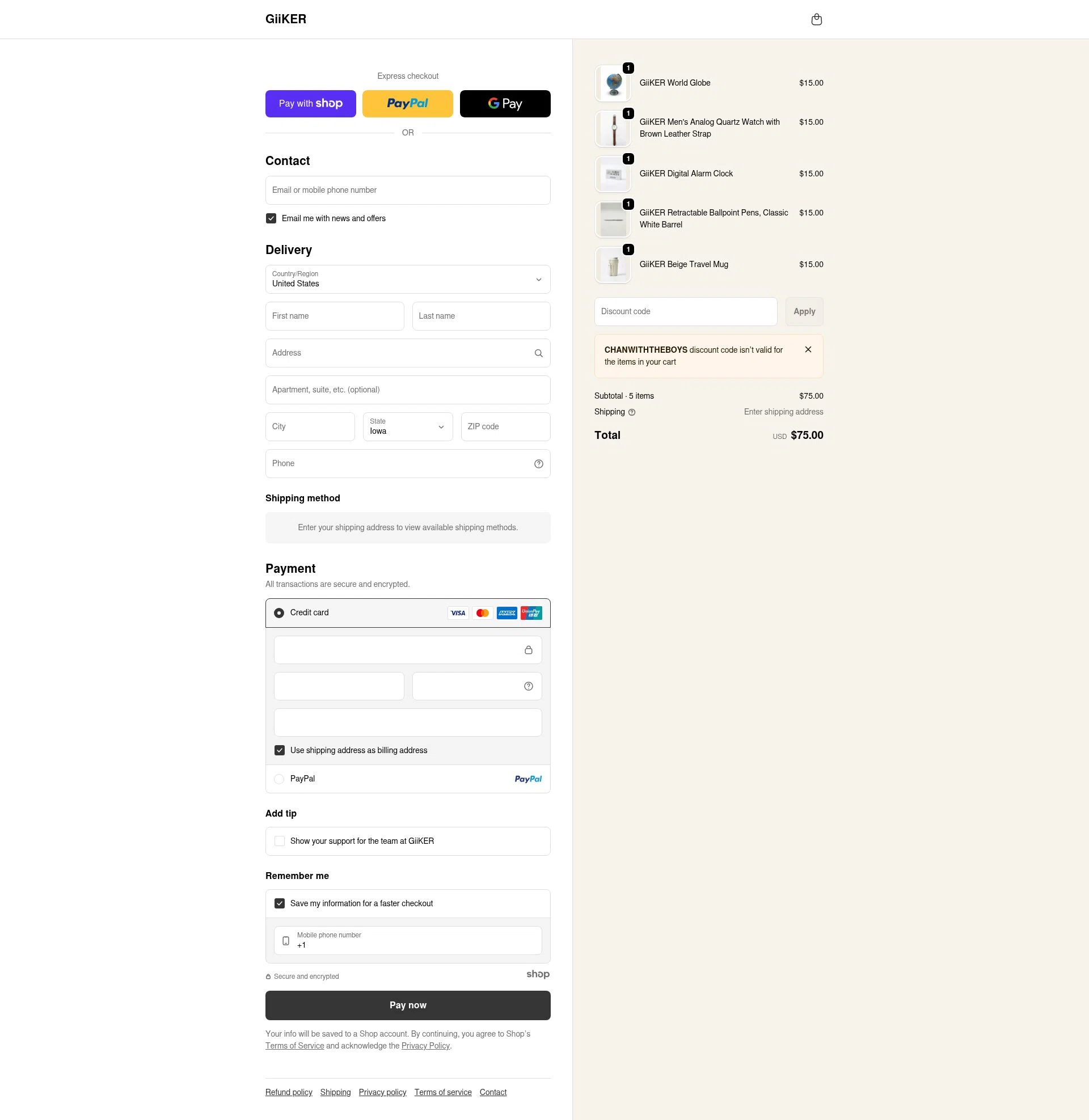 GiiKER checkout page showing GiiKER discount code box | Screenshot taken by SimplyCodes community member on Jan 10, 2026