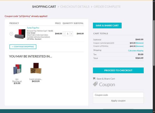 GIK Acoustics checkout page showing GIK Acoustics promo code box | Screenshot taken by SimplyCodes community member on Aug 14, 2025
