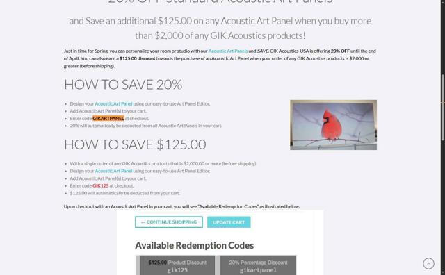 GIK Acoustics checkout page showing GIK Acoustics promo code box | Screenshot taken by SimplyCodes community member on Jun 30, 2025