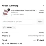 KRISTINA coupon verification screenshot