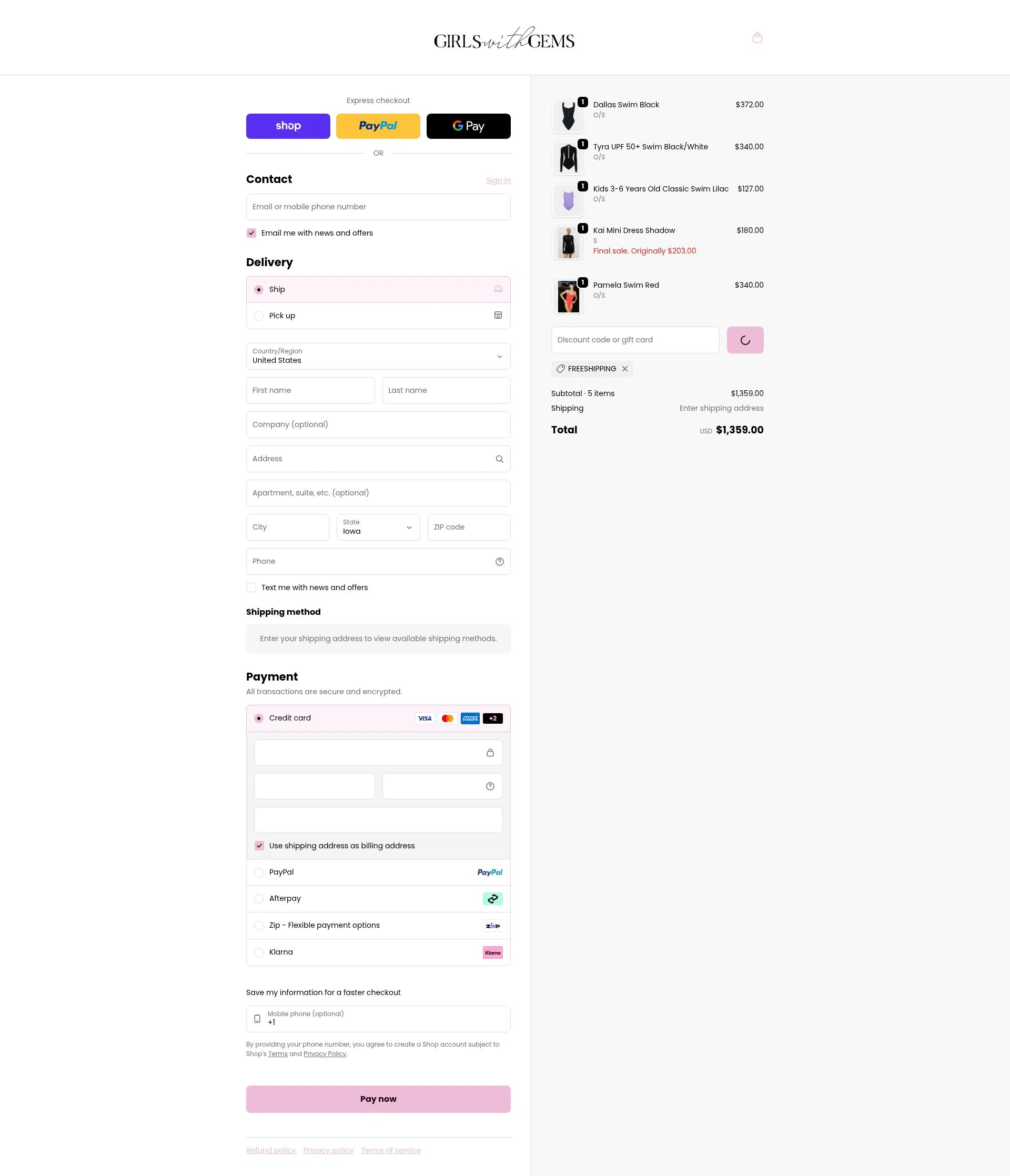 Girls With Gems checkout page showing Girls With Gems promo code box | Screenshot taken by SimplyCodes community member on Feb 3, 2026