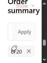 BF20 coupon verification screenshot