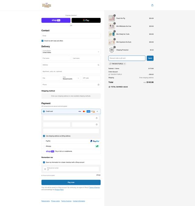 givehugz checkout page showing givehugz discount code box | Screenshot taken by SimplyCodes community member on Apr 8, 2025