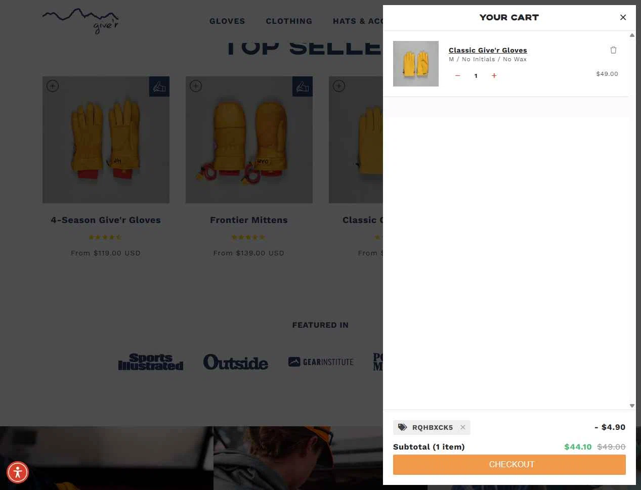 Give'r checkout page showing Give'r discount code box | Screenshot taken by SimplyCodes community member on Dec 28, 2025