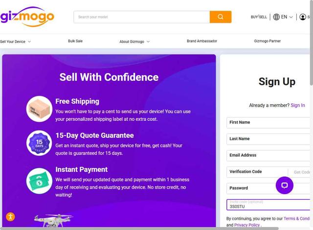 Gizmogo checkout page showing Gizmogo promo code box | Screenshot taken by SimplyCodes community member on Sep 11, 2025