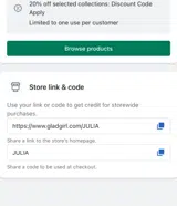 JULIA coupon verification screenshot