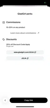 JULIA coupon verification screenshot