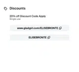 ELISEBRONTE coupon verification screenshot