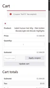 HOT15 coupon verification screenshot