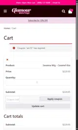 XM10 coupon verification screenshot