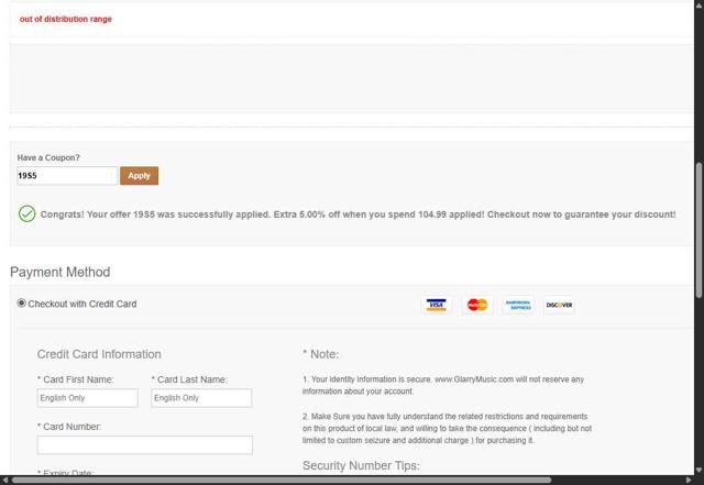 Glarry checkout page showing Glarry coupon code box | Screenshot taken by SimplyCodes community member on Aug 6, 2025