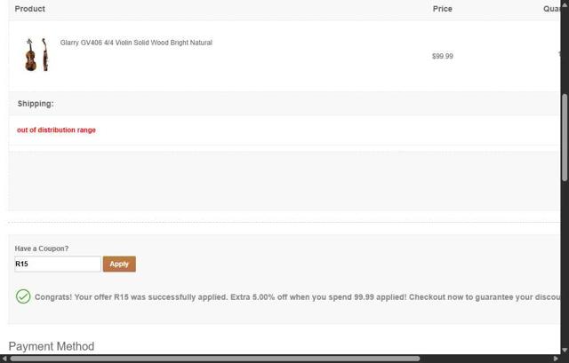 Glarry checkout page showing Glarry coupon code box | Screenshot taken by SimplyCodes community member on Jul 9, 2025