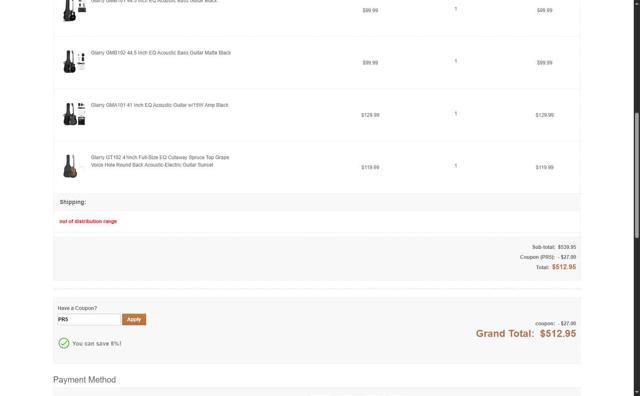 Glarry checkout page showing Glarry coupon code box | Screenshot taken by SimplyCodes community member on Jul 9, 2025