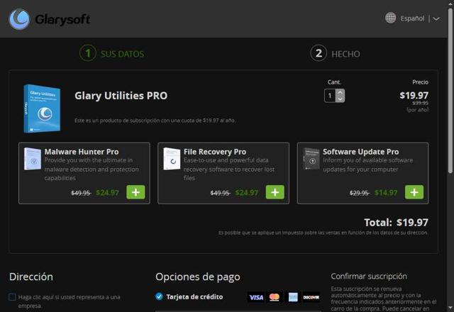 Glarysoft checkout page showing Glarysoft coupon code box | Screenshot taken by SimplyCodes community member on Jul 24, 2025