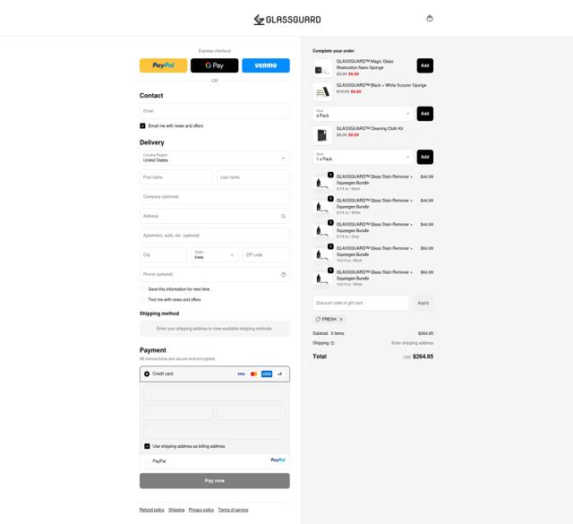 GlassGuard checkout page showing GlassGuard discount code box | Screenshot taken by SimplyCodes community member on Sep 22, 2025