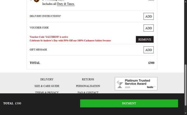 Glenmuir checkout page showing Glenmuir promo code box | Screenshot taken by SimplyCodes community member on May 5, 2025