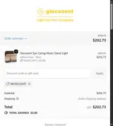 MUSICLIGHT coupon verification screenshot