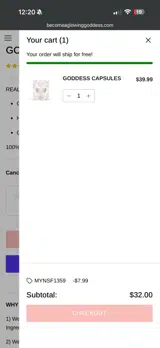 MYNSF1359 coupon verification screenshot