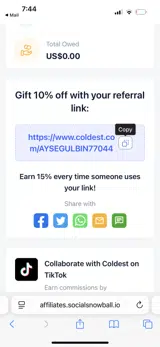 AYSEGULBIN77044 coupon verification screenshot