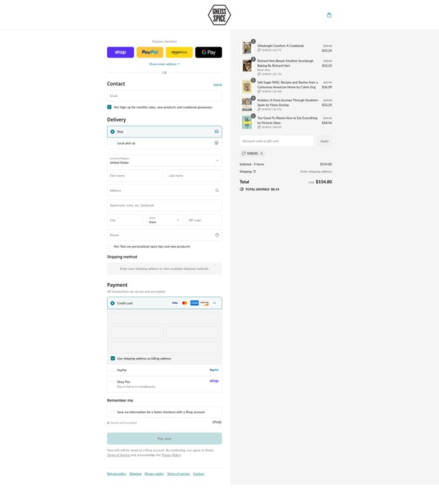 Gneiss Spice checkout page showing Gneiss Spice promo code box | Screenshot taken by SimplyCodes community member on Aug 31, 2025