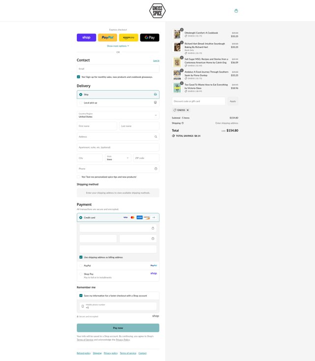 Gneiss Spice checkout page showing Gneiss Spice promo code box | Screenshot taken by SimplyCodes community member on Sep 4, 2025