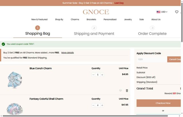 Gnoce checkout page showing Gnoce discount code box | Screenshot taken by SimplyCodes community member on Aug 16, 2025