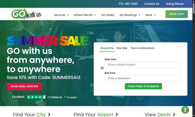 Go Airport Shuttle checkout page showing Go Airport Shuttle promo code box | Screenshot taken by SimplyCodes community member on Aug 16, 2025