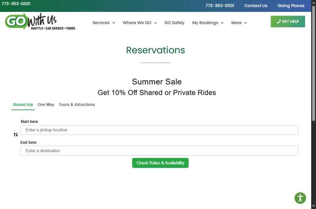 Go Airport Shuttle checkout page showing Go Airport Shuttle promo code box | Screenshot taken by SimplyCodes community member on Aug 15, 2025