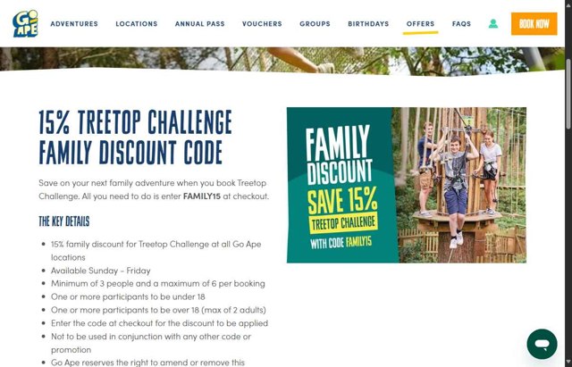 Go Ape checkout page showing Go Ape promo code box | Screenshot taken by SimplyCodes community member on Jul 25, 2025
