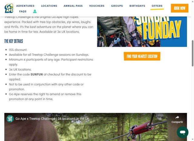 Go Ape checkout page showing Go Ape promo code box | Screenshot taken by SimplyCodes community member on Aug 2, 2025