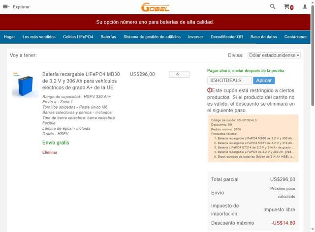 Gobel Power checkout page showing Gobel Power coupon code box | Screenshot taken by SimplyCodes community member on Jul 19, 2025