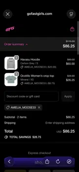 AMELIA_MOOSE33 coupon verification screenshot
