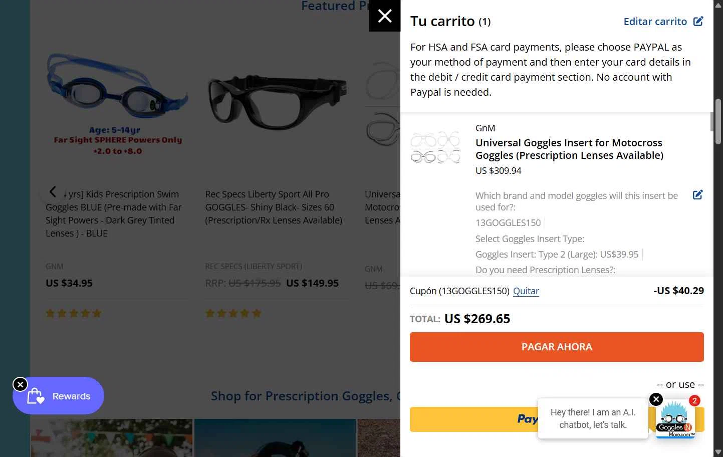 Goggles N More checkout page showing Goggles N More promo code box | Screenshot taken by SimplyCodes community member on Jan 23, 2026