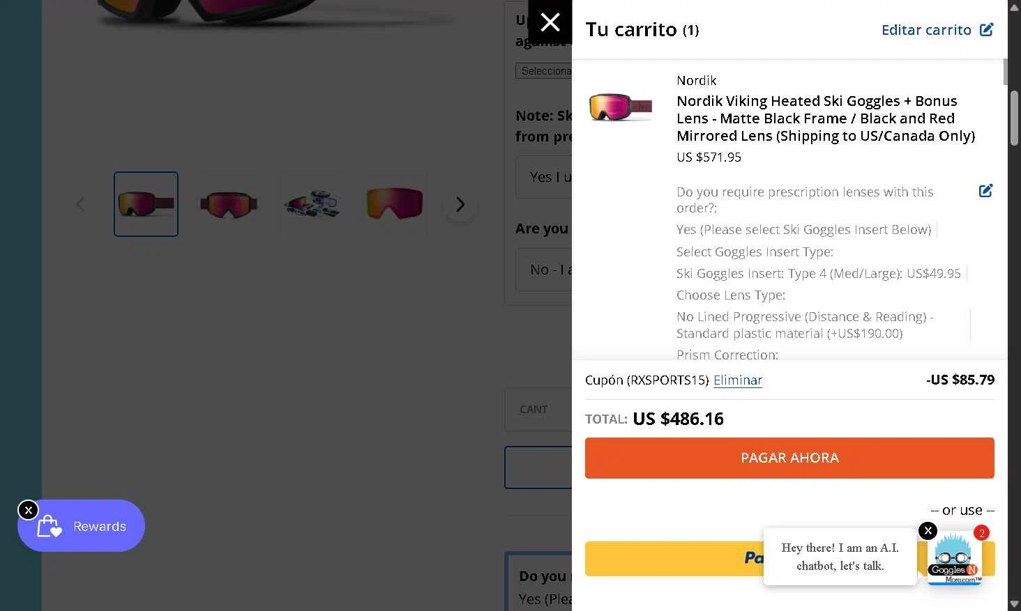 Goggles N More checkout page showing Goggles N More promo code box | Screenshot taken by SimplyCodes community member on Oct 1, 2025