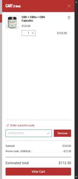 JOSEALBERTO coupon verification screenshot