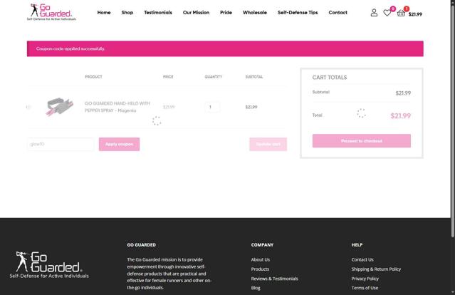 Go Guarded checkout page showing Go Guarded coupon code box | Screenshot taken by SimplyCodes community member on Sep 9, 2025
