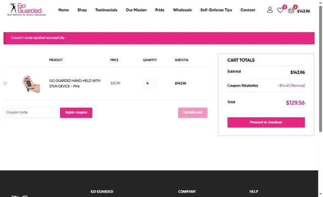 Go Guarded checkout page showing Go Guarded coupon code box | Screenshot taken by SimplyCodes community member on Sep 9, 2025