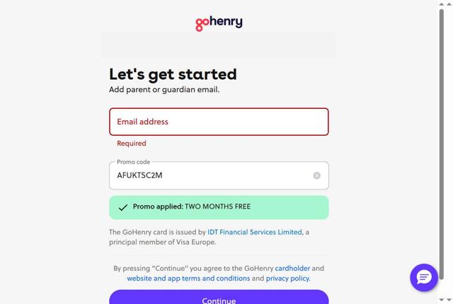 Gohenry checkout page showing Gohenry promo code box | Screenshot taken by SimplyCodes community member on Jun 19, 2025