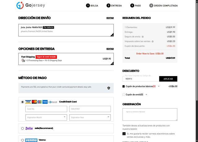 Gojersey checkout page showing Gojersey coupon code box | Screenshot taken by SimplyCodes community member on Jul 31, 2025