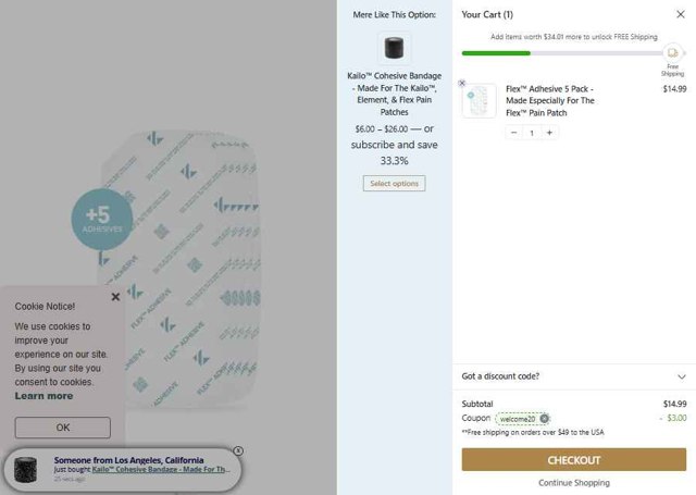 Kailo Labs checkout page showing Kailo Labs promo code box | Screenshot taken by SimplyCodes community member on Aug 29, 2025