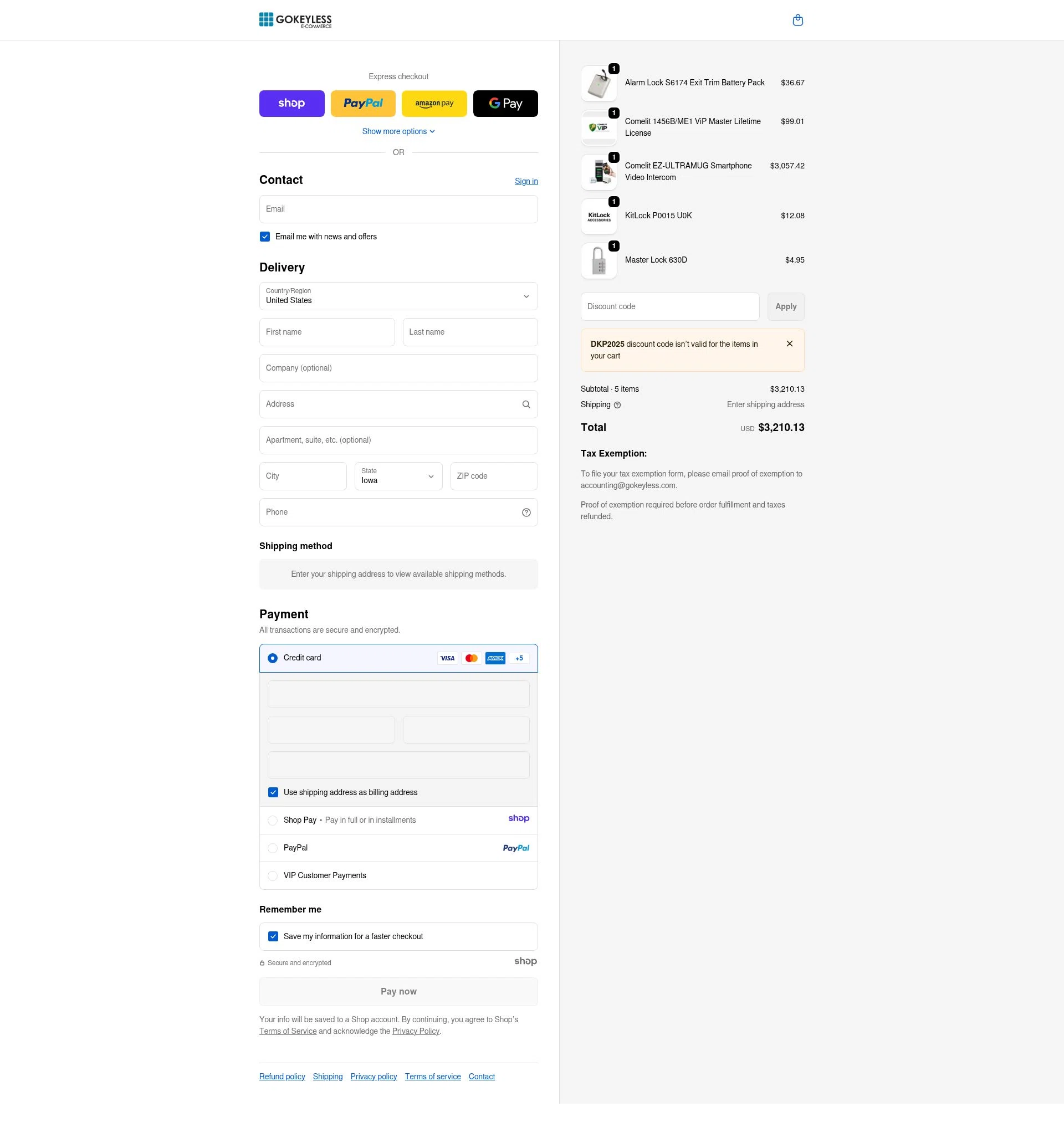 GoKeyless checkout page showing GoKeyless promo code box | Screenshot taken by SimplyCodes community member on Dec 31, 2025