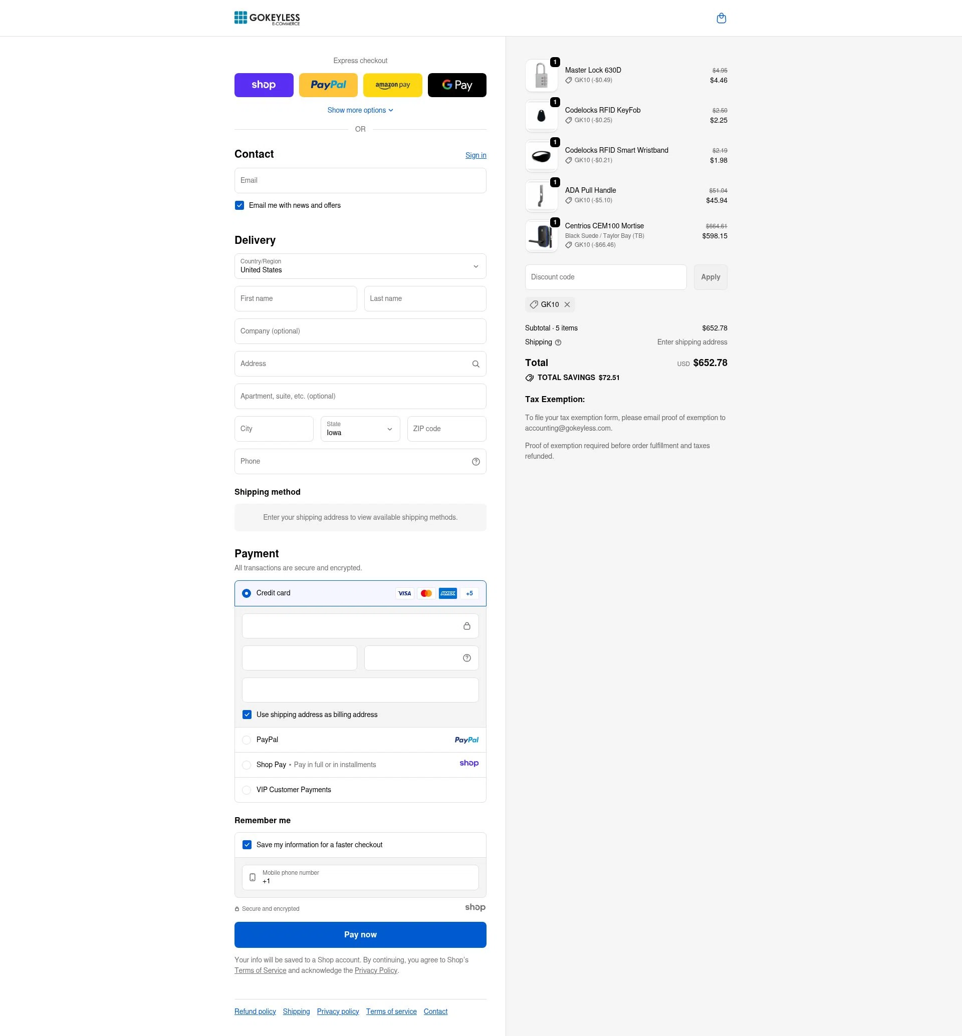 GoKeyless checkout page showing GoKeyless promo code box | Screenshot taken by SimplyCodes community member on Dec 13, 2025