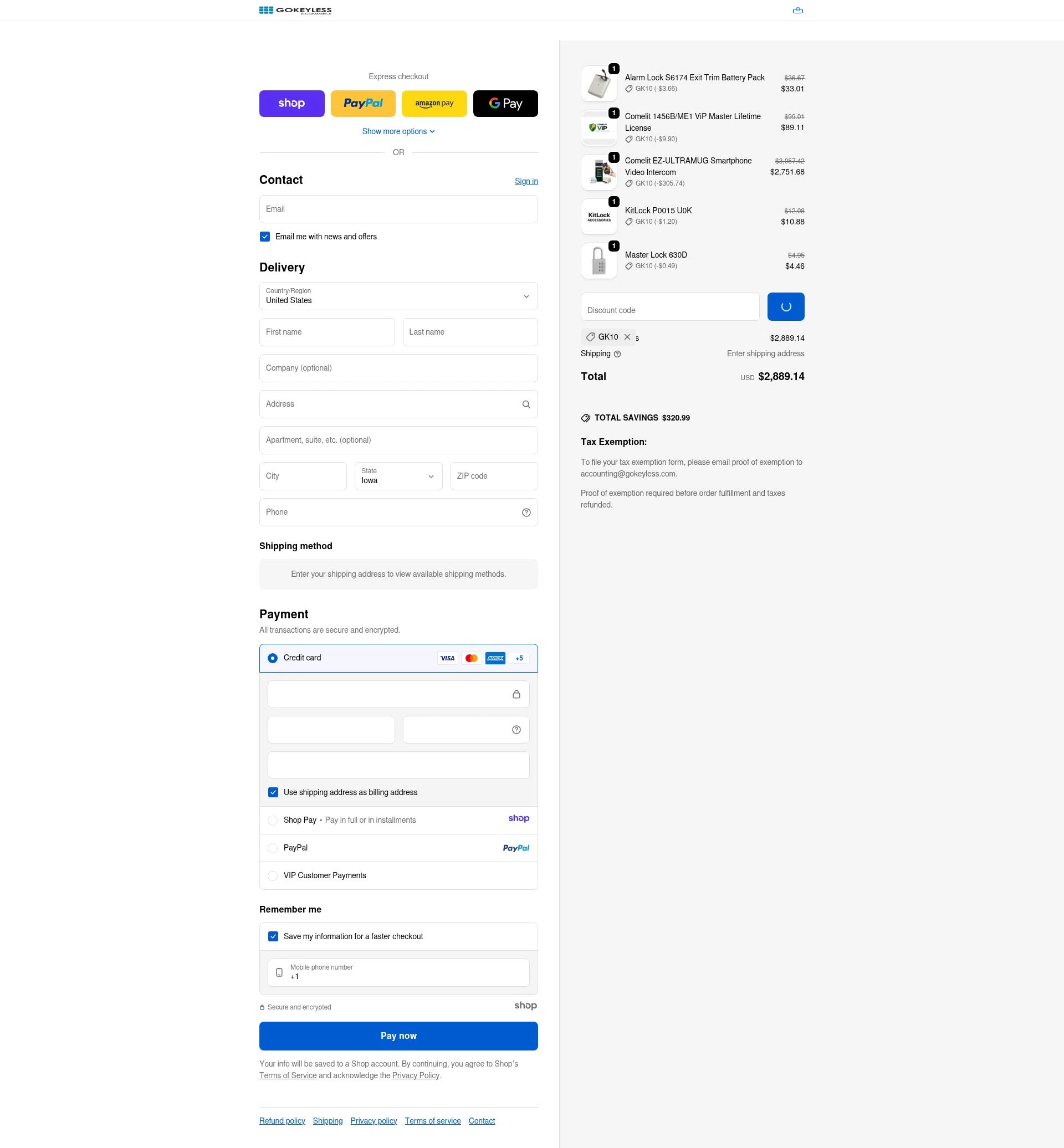 GoKeyless checkout page showing GoKeyless promo code box | Screenshot taken by SimplyCodes community member on Dec 31, 2025