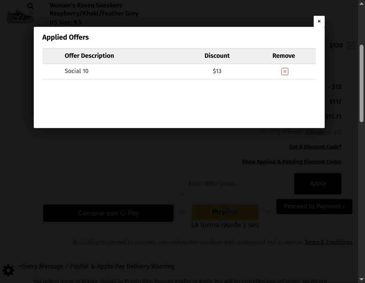 Gola checkout page showing Gola discount code box | Screenshot taken by SimplyCodes community member on Oct 21, 2025