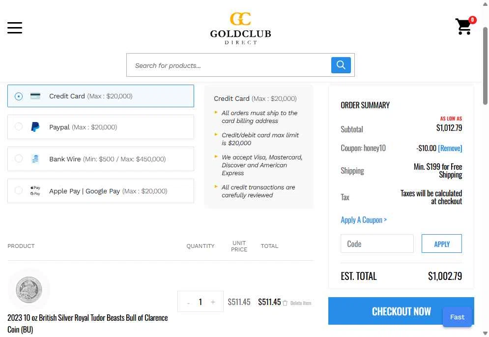 GoldClub Direct checkout page showing GoldClub Direct promo code box | Screenshot taken by SimplyCodes community member on Sep 23, 2025