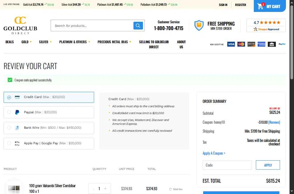 GoldClub Direct checkout page showing GoldClub Direct promo code box | Screenshot taken by SimplyCodes community member on Sep 23, 2025