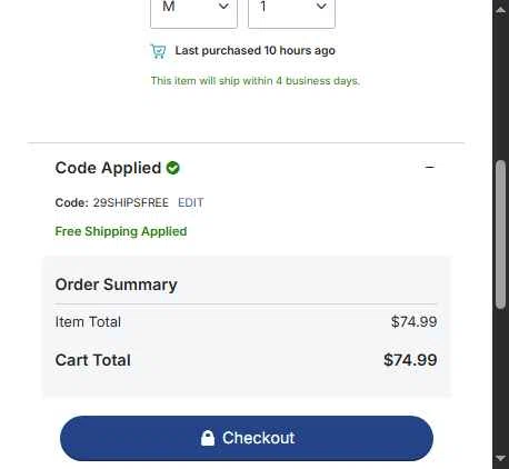 Golden State Warriors Shop checkout page showing Golden State Warriors Shop promo code box | Screenshot taken by SimplyCodes community member on Jan 11, 2026